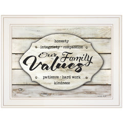Our Family Values 2 White Framed Print Wall Art - Homeroots