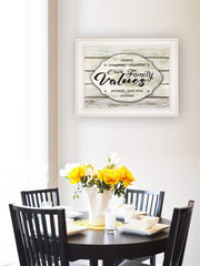 Our Family Values 2 White Framed Print Wall Art - Homeroots