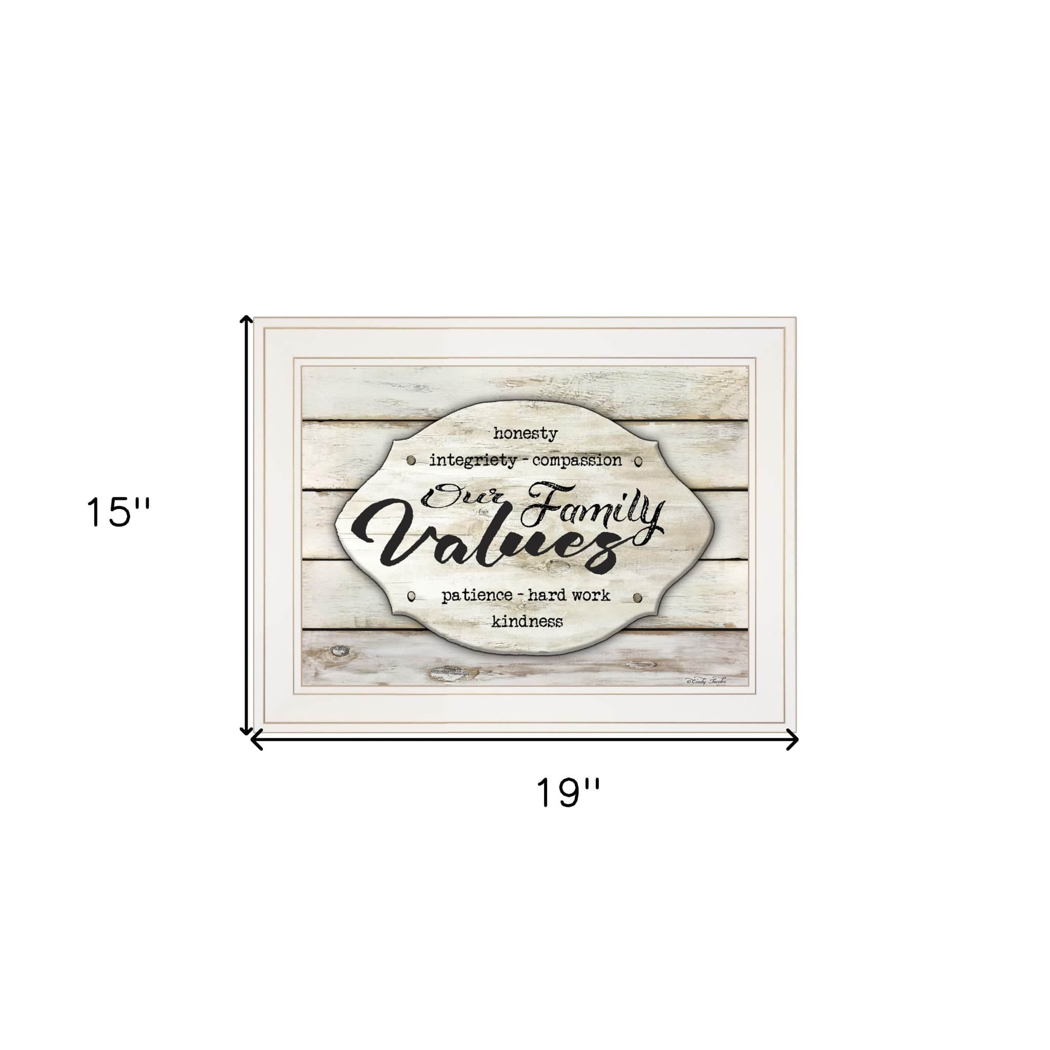 Our Family Values 2 White Framed Print Wall Art - Homeroots