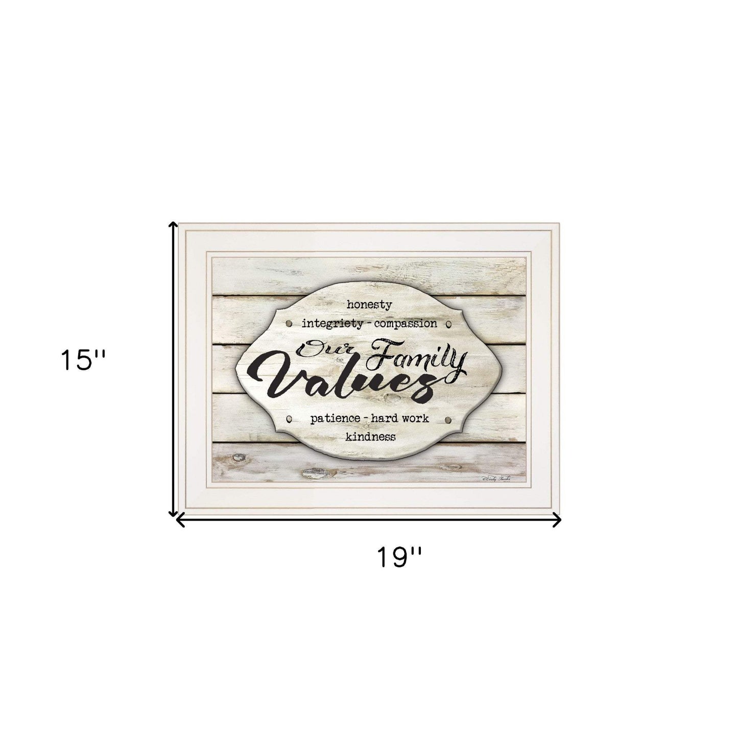 Our Family Values 2 White Framed Print Wall Art - Homeroots - Flyclothing LLC