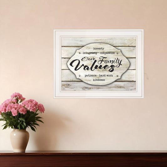 Our Family Values 2 White Framed Print Wall Art - Homeroots