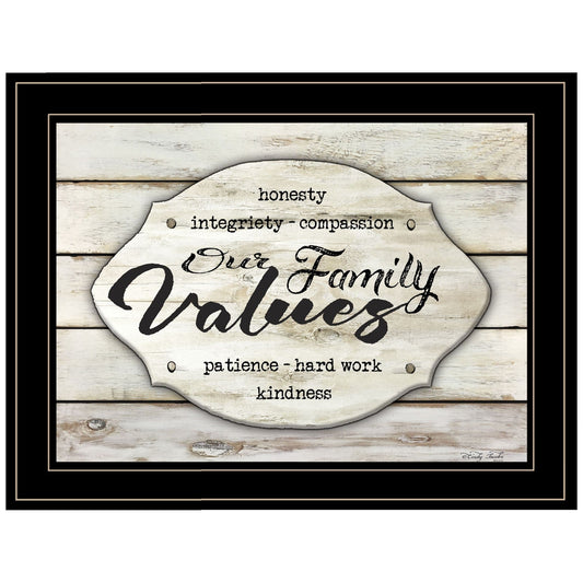 Our Family Values 3 Black Framed Print Wall Art - Homeroots