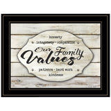 Our Family Values 3 Black Framed Print Wall Art - Homeroots