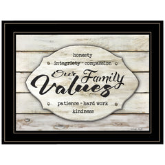 Our Family Values 3 Black Framed Print Wall Art - Homeroots
