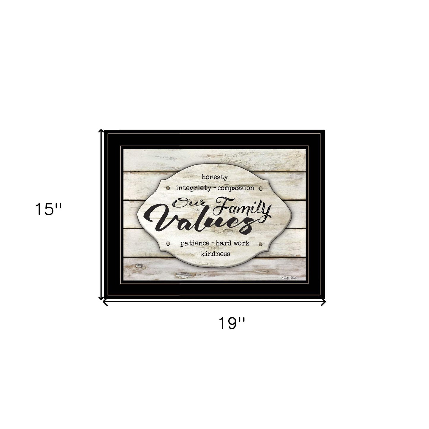Our Family Values 3 Black Framed Print Wall Art - Homeroots - Flyclothing LLC