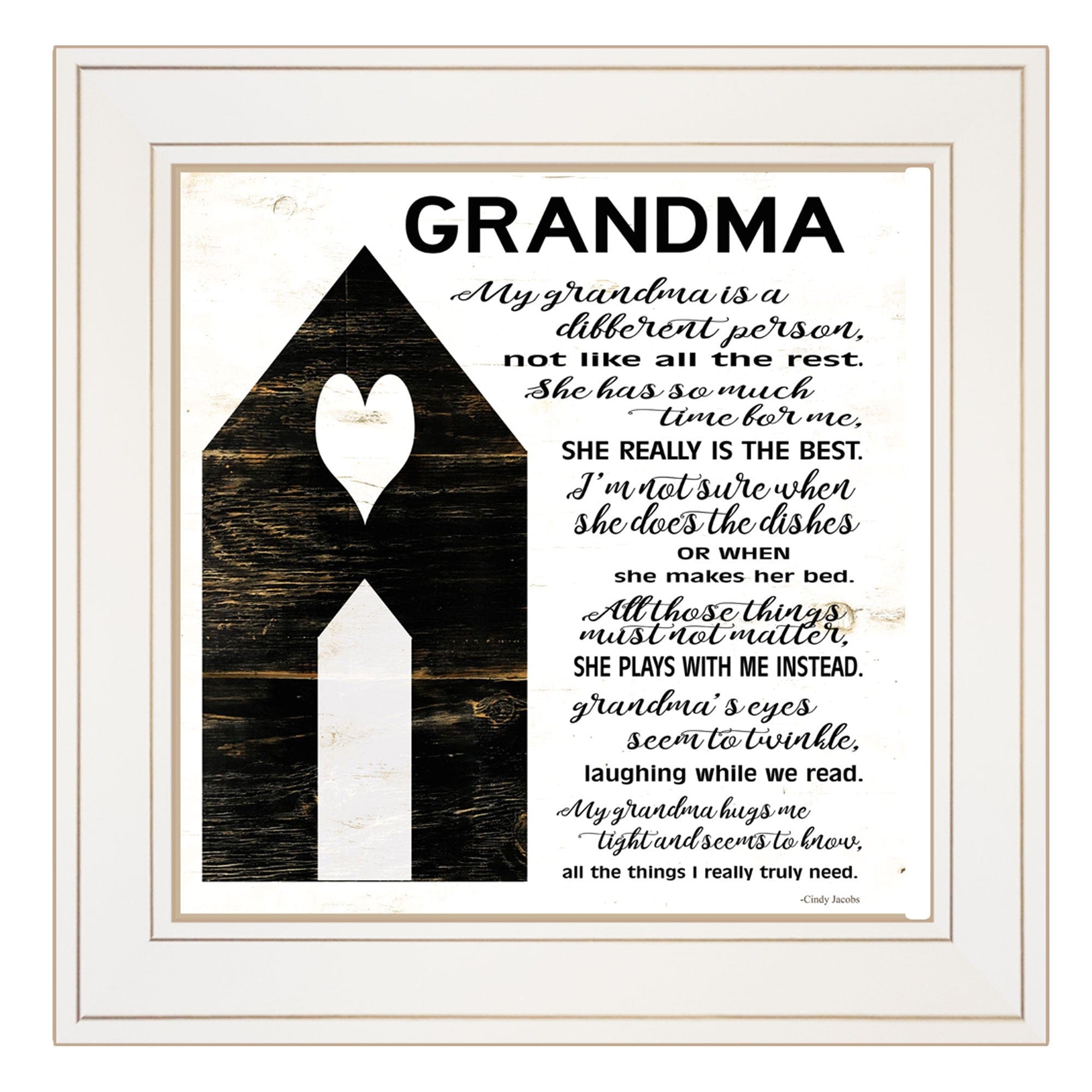 My Grandma White Framed Print Wall Art - Homeroots