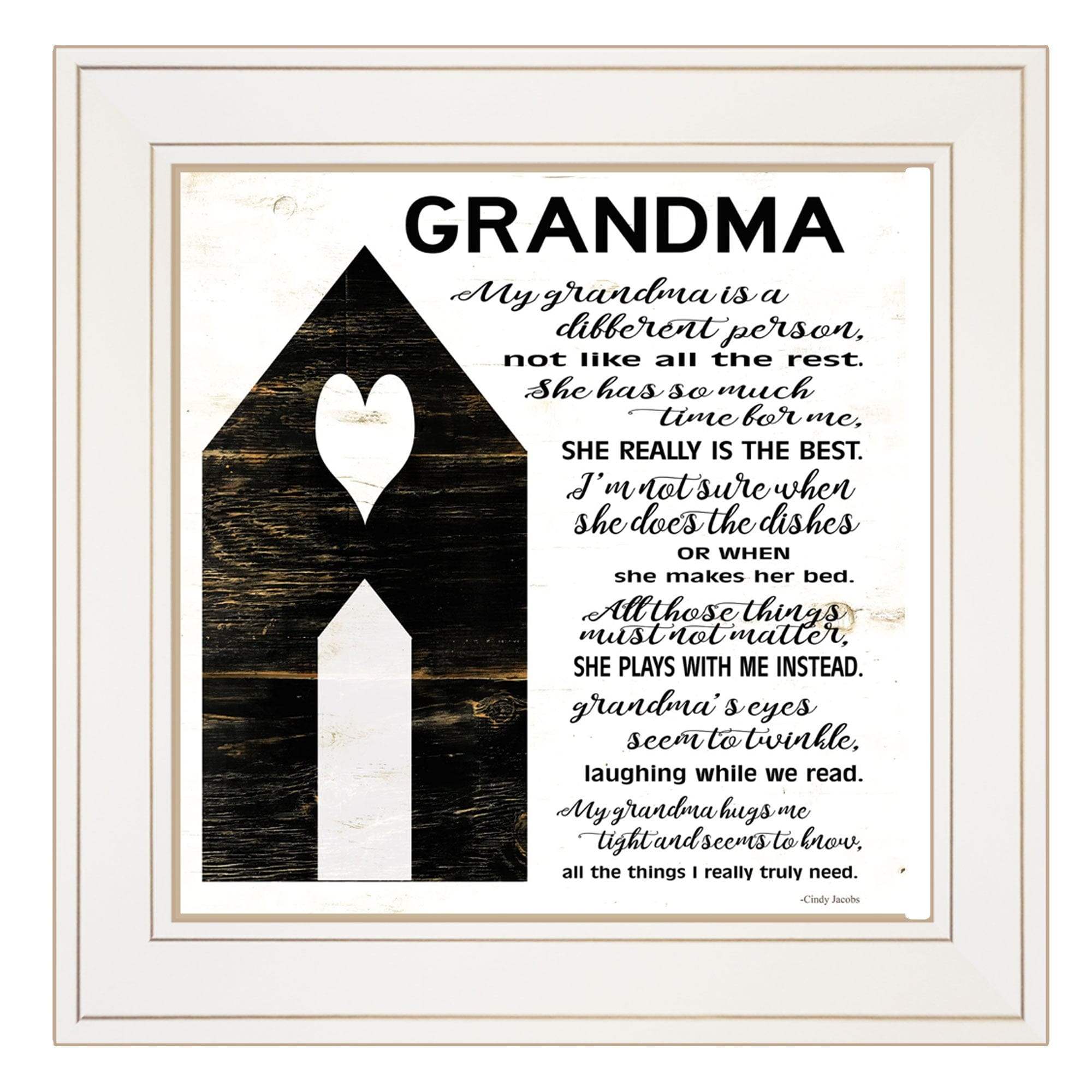 My Grandma White Framed Print Wall Art - Homeroots - Flyclothing LLC