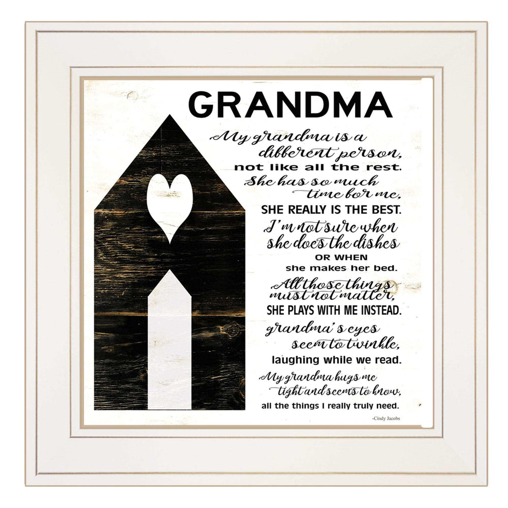 My Grandma White Framed Print Wall Art - Homeroots - Flyclothing LLC