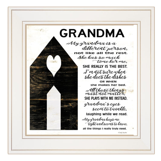 My Grandma White Framed Print Wall Art - Homeroots