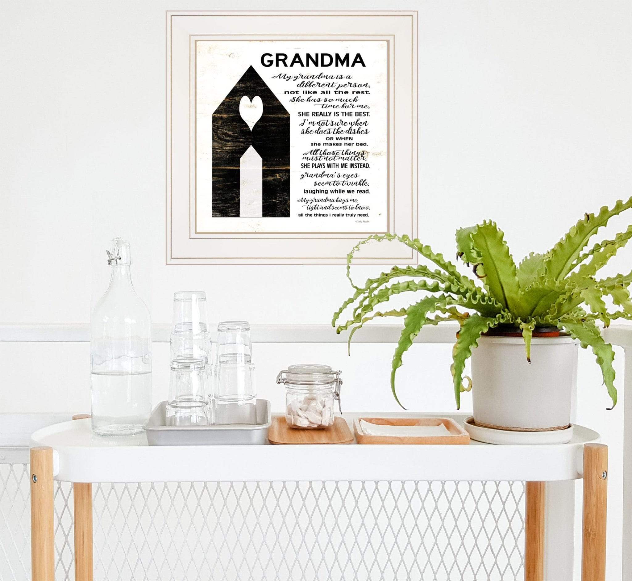 My Grandma White Framed Print Wall Art - Homeroots - Flyclothing LLC