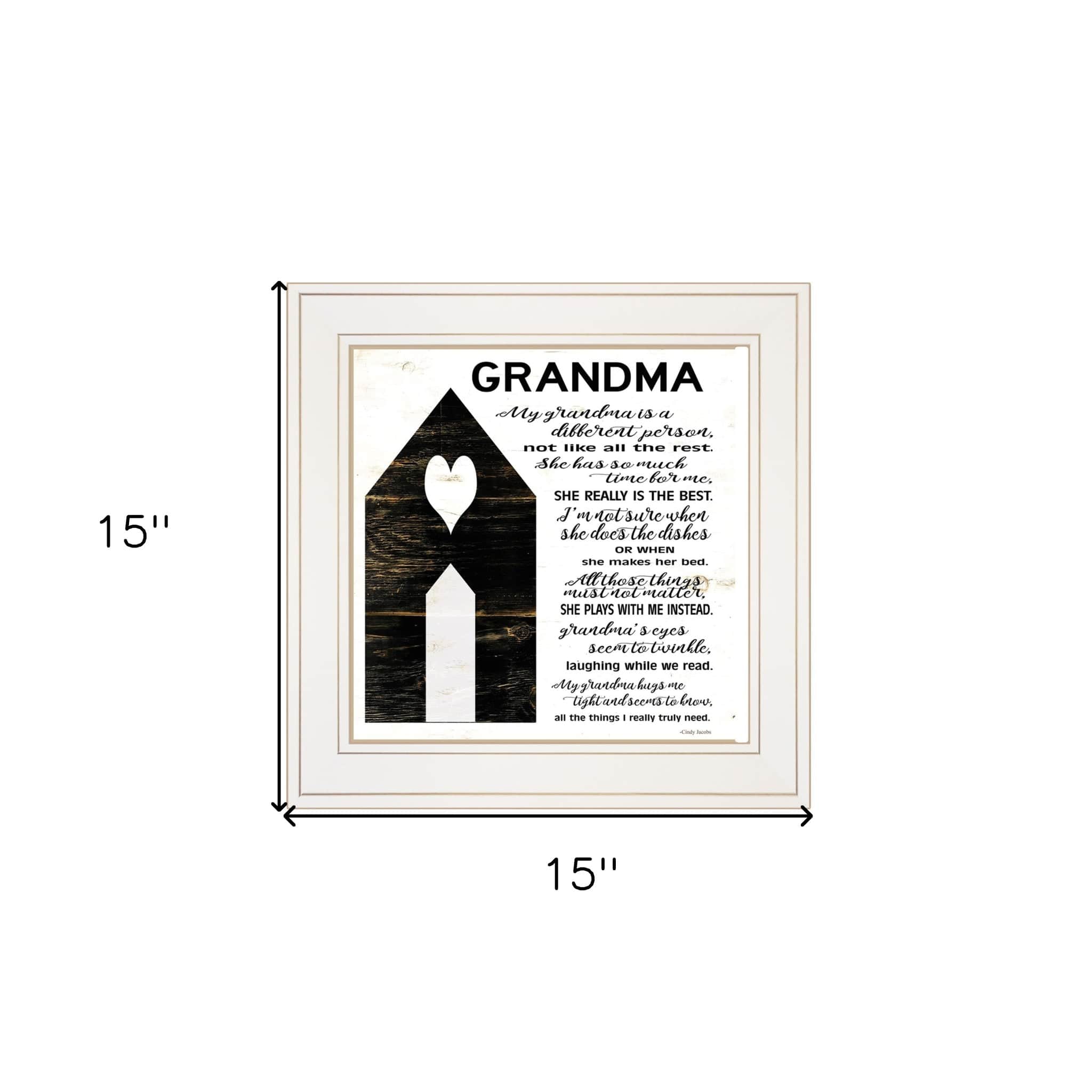 My Grandma White Framed Print Wall Art - Homeroots
