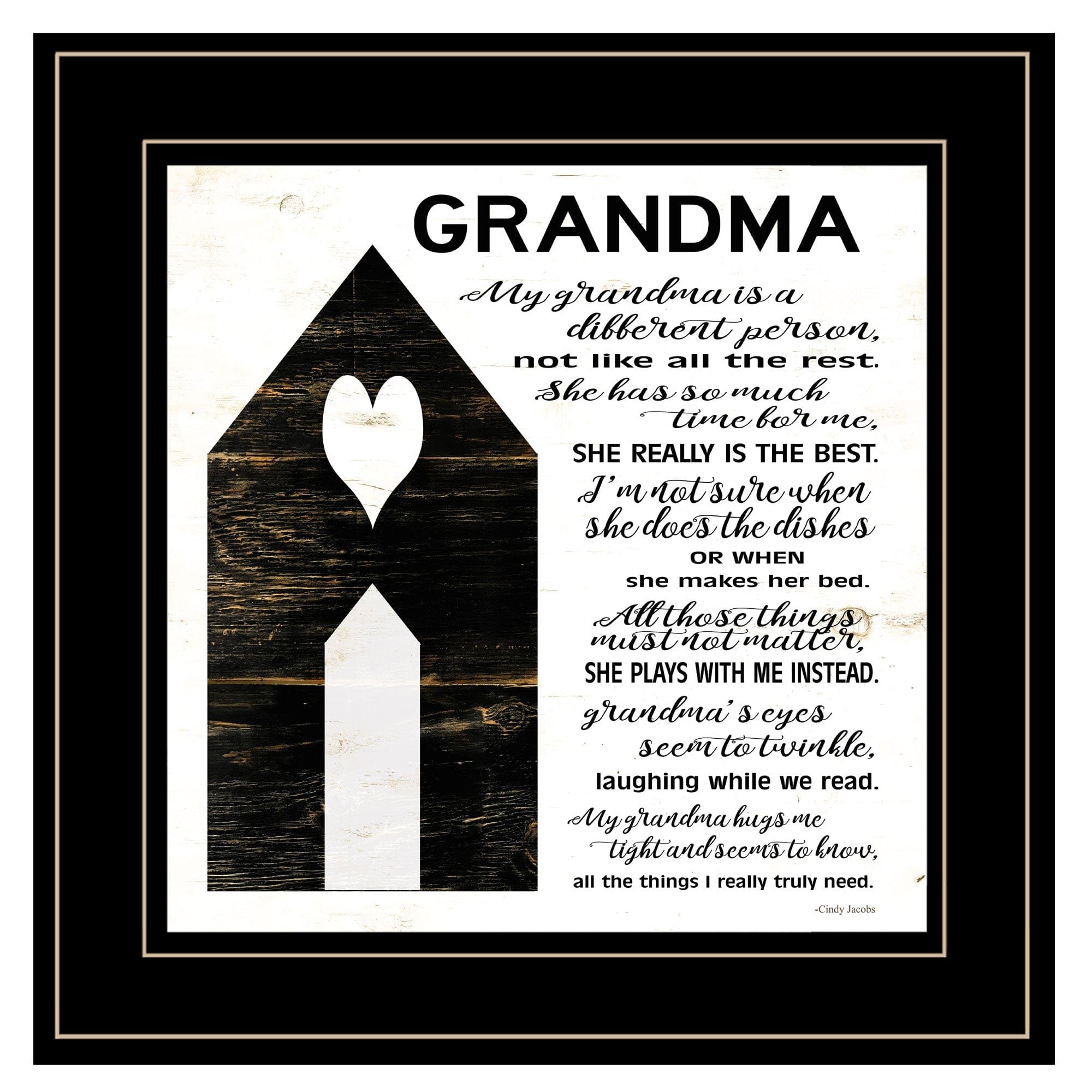 My Grandma is the Best Black Framed Print Wall Art - Homeroots