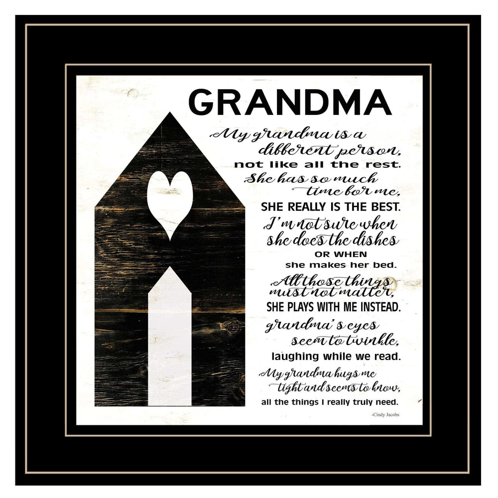 My Grandma is the Best Black Framed Print Wall Art - Homeroots - Flyclothing LLC