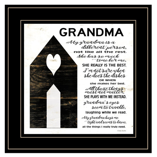 My Grandma is the Best Black Framed Print Wall Art - Homeroots