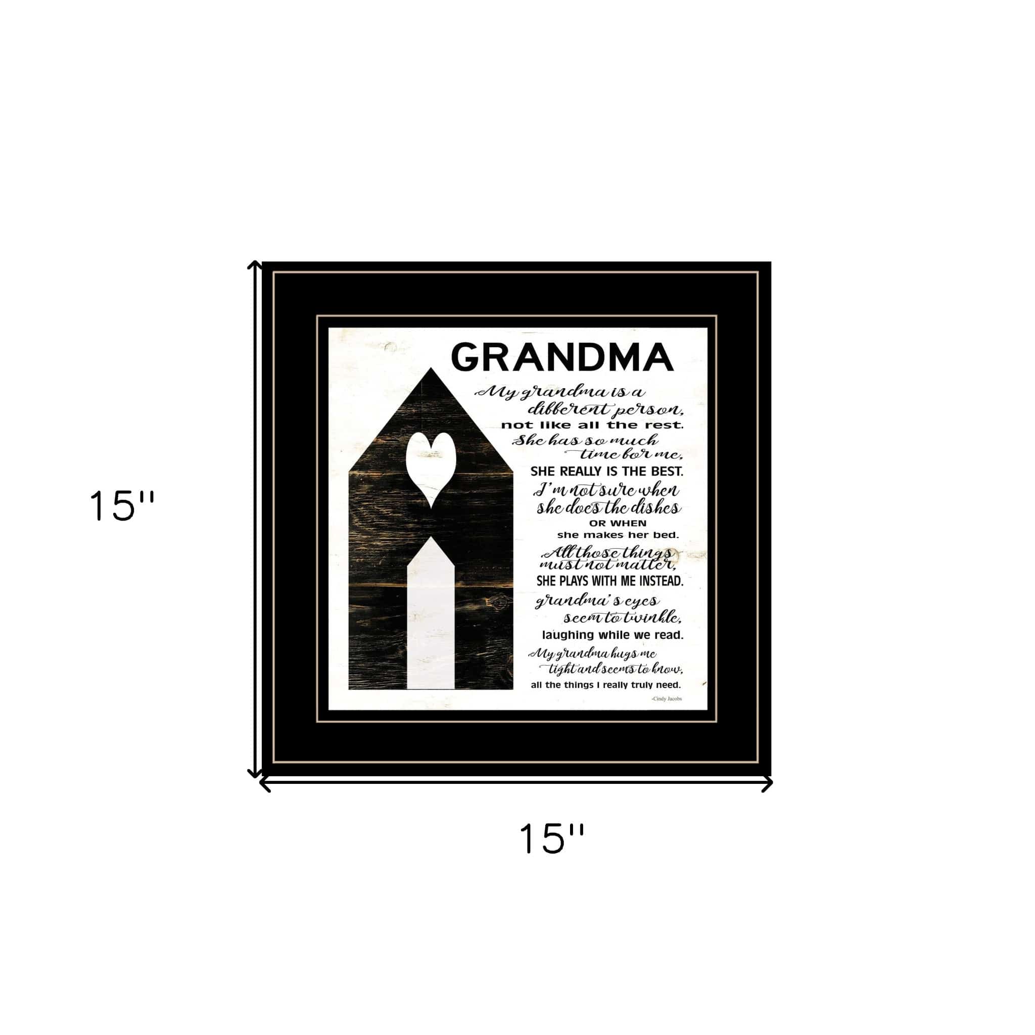 My Grandma is the Best Black Framed Print Wall Art - Homeroots