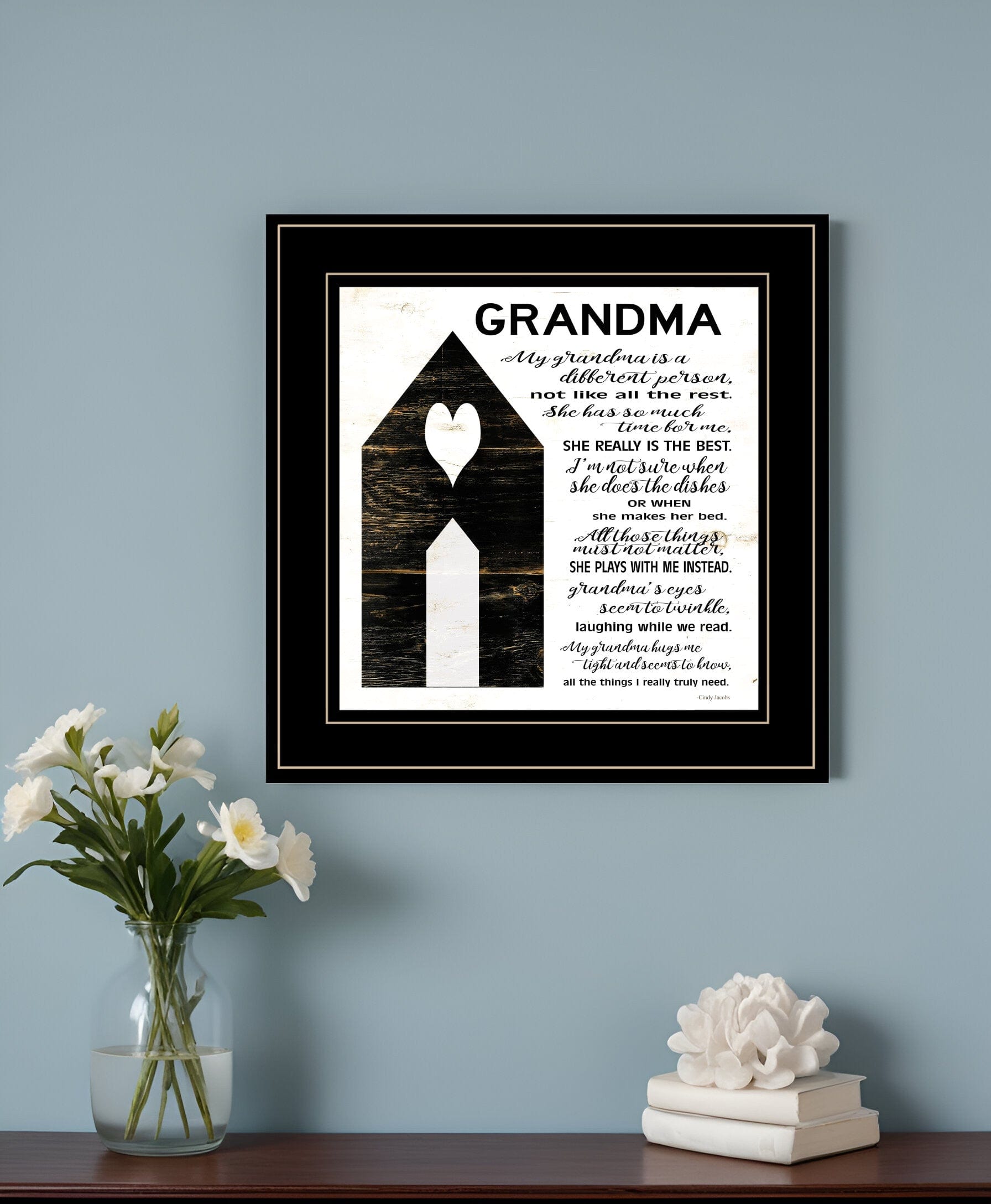 My Grandma is the Best Black Framed Print Wall Art - Homeroots