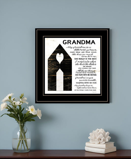 My Grandma is the Best Black Framed Print Wall Art - Homeroots