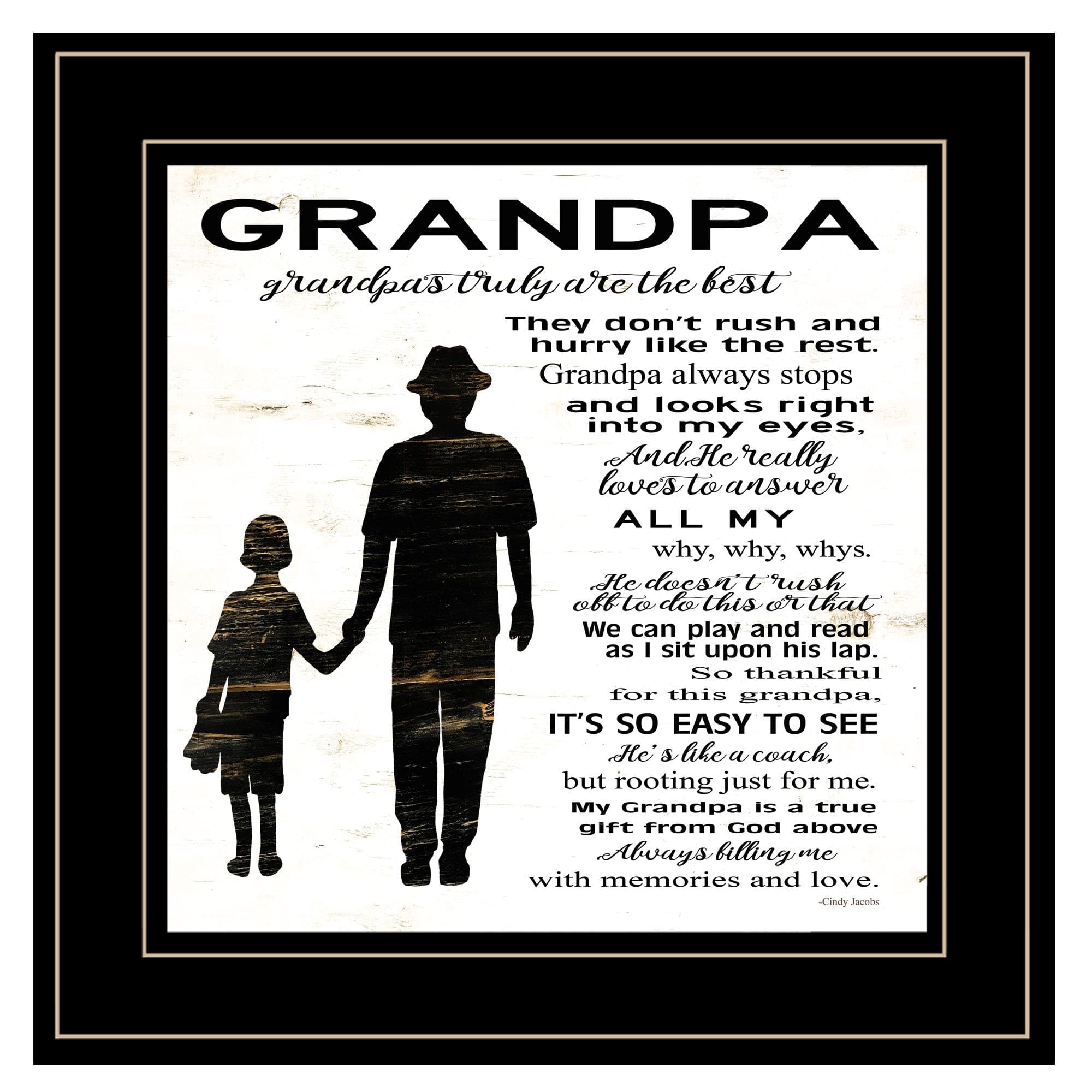 My Grandpa is the Best 1 Black Framed Print Wall Art - Homeroots