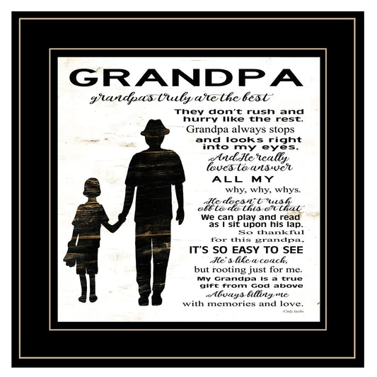 My Grandpa is the Best 1 Black Framed Print Wall Art - Homeroots