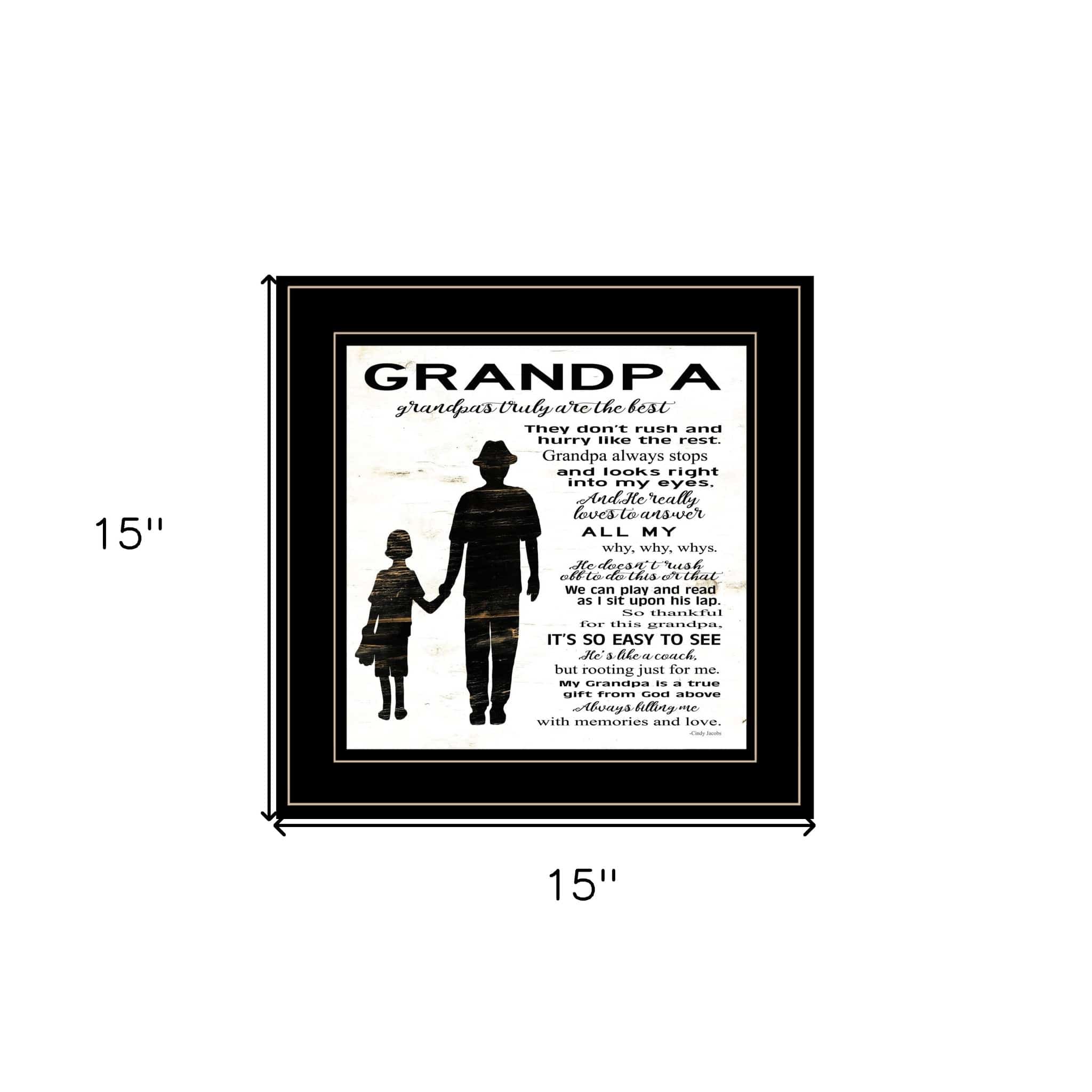 My Grandpa is the Best 1 Black Framed Print Wall Art - Homeroots