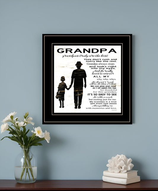 My Grandpa is the Best 1 Black Framed Print Wall Art - Homeroots