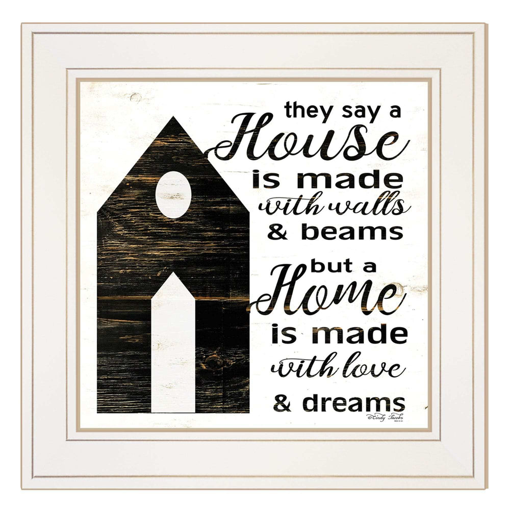A Housee White Framed Print Wall Art - Homeroots - Flyclothing LLC