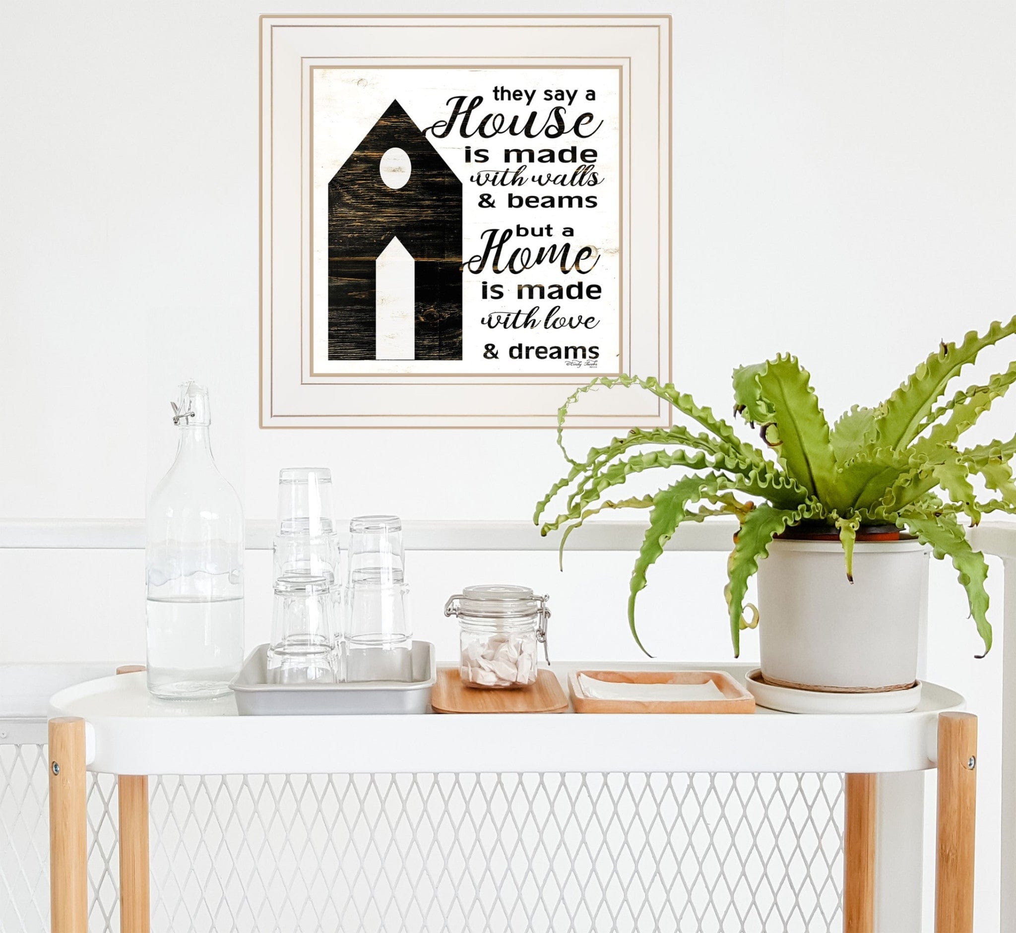 A Housee White Framed Print Wall Art - Homeroots
