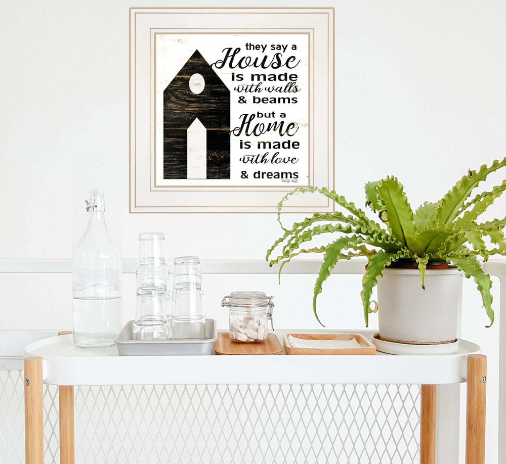 A Housee White Framed Print Wall Art - Homeroots - Flyclothing LLC