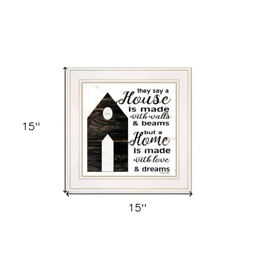 A Housee White Framed Print Wall Art - Homeroots - Flyclothing LLC