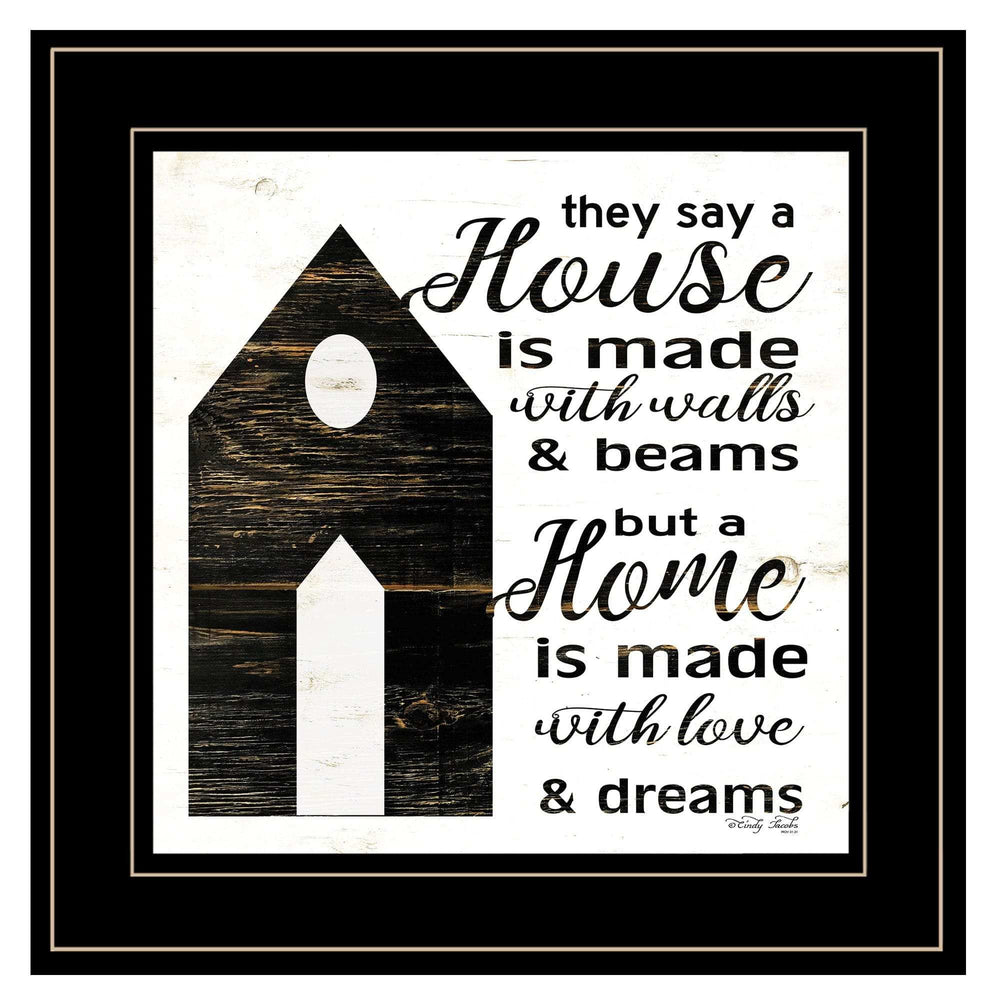 A House Black Framed Print Wall Art - Homeroots - Flyclothing LLC