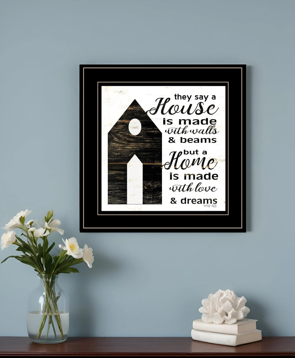 A House Black Framed Print Wall Art - Homeroots