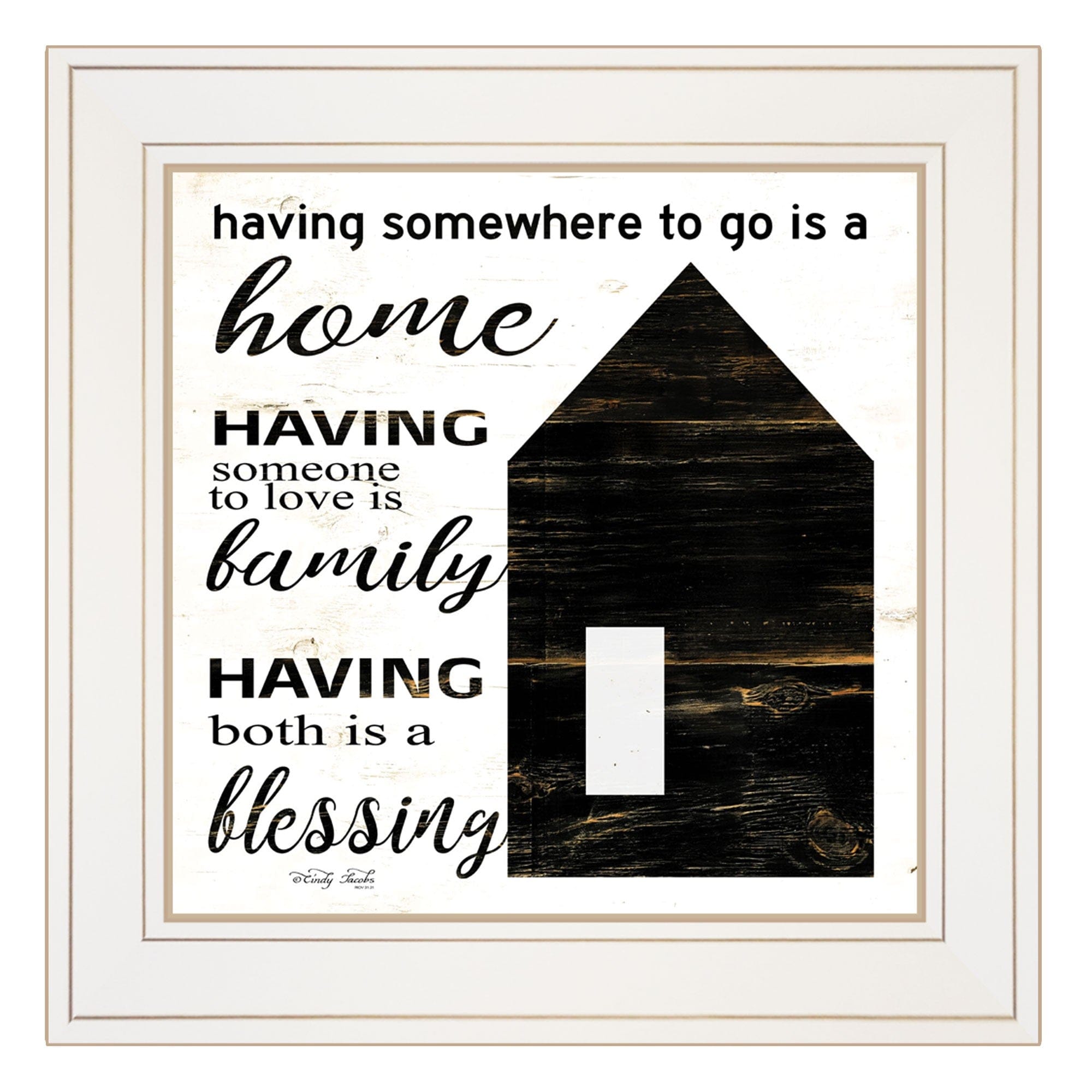 A Blessing 1 White Framed Print Wall Art - Homeroots