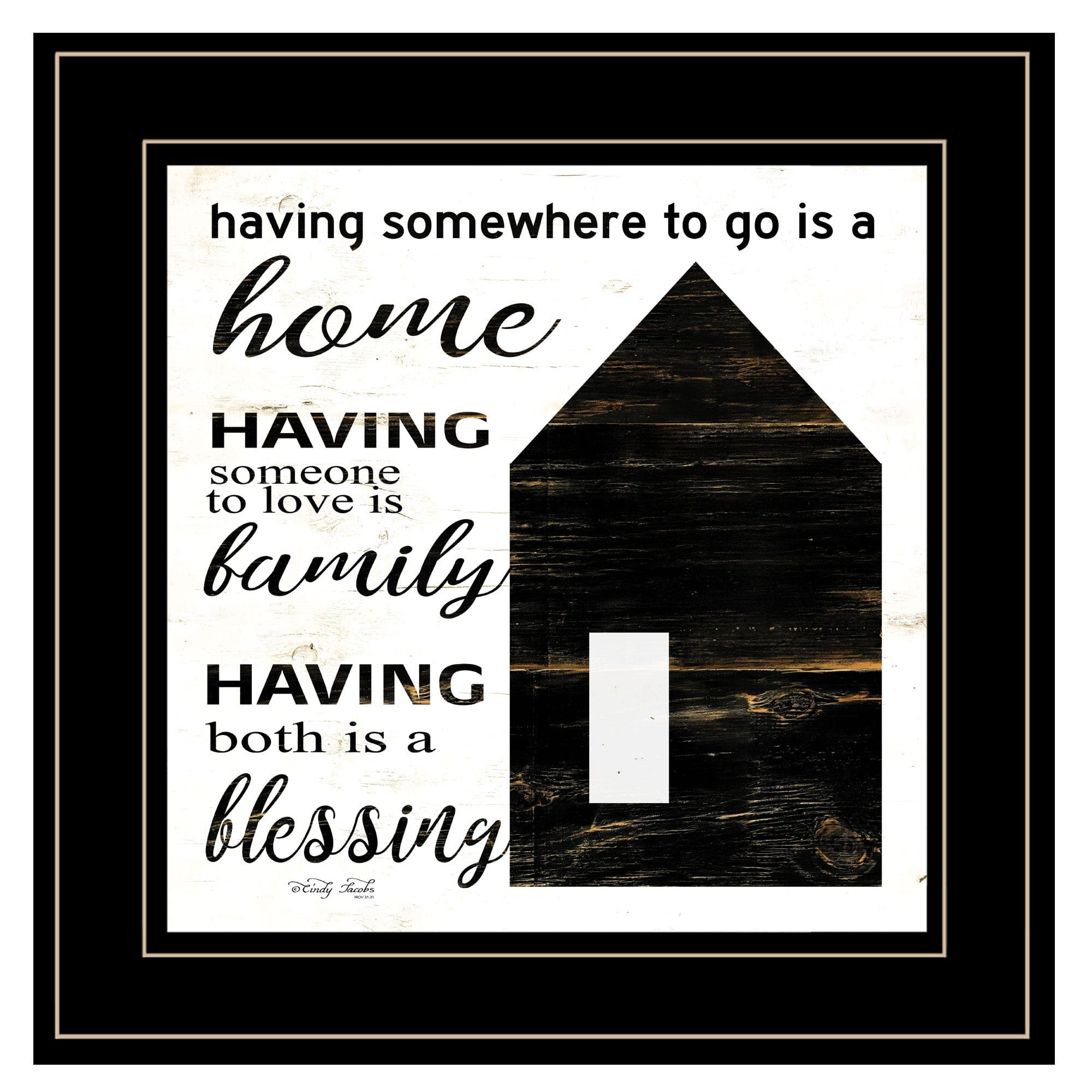 A Blessing 2 Black Framed Print Wall Art - Homeroots