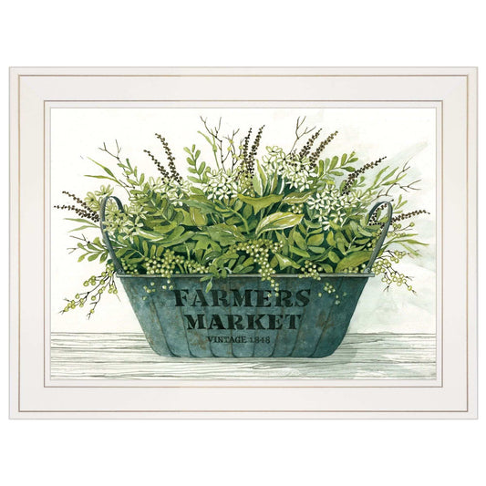 Farm Market White Framed Print Wall Art - Homeroots - Flyclothing LLC
