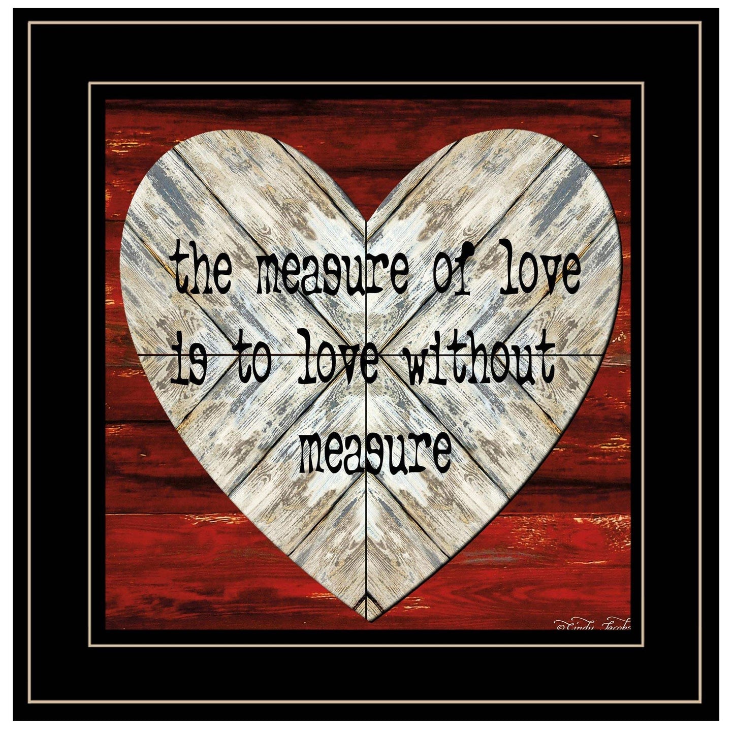 Measure of Love 2 Black Framed Print Wall Art - Homeroots - Flyclothing LLC