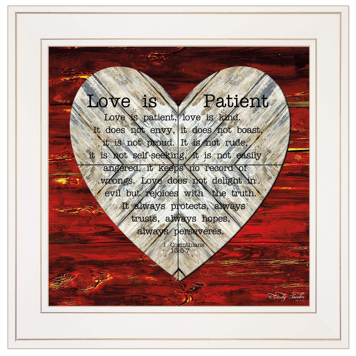 Love is Patient 1 White Framed Print Wall Art - Homeroots - Flyclothing LLC