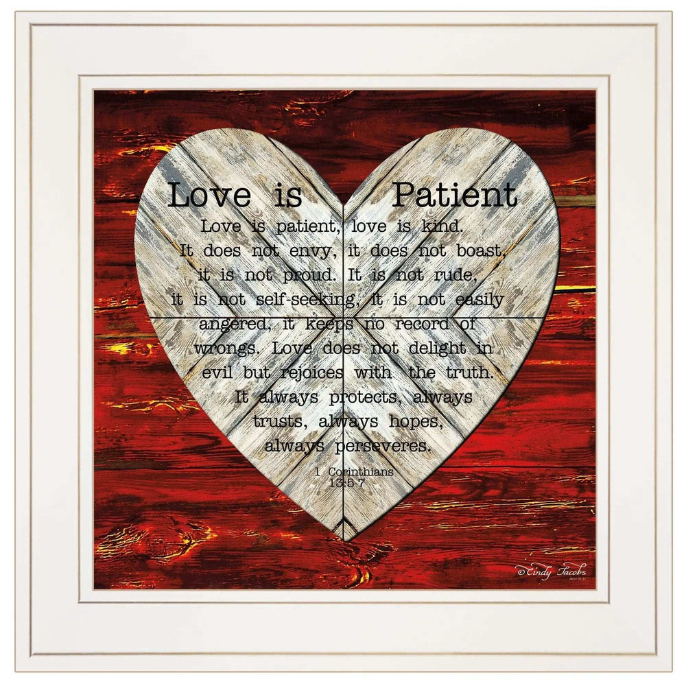 Love is Patient 1 White Framed Print Wall Art - Homeroots - Flyclothing LLC