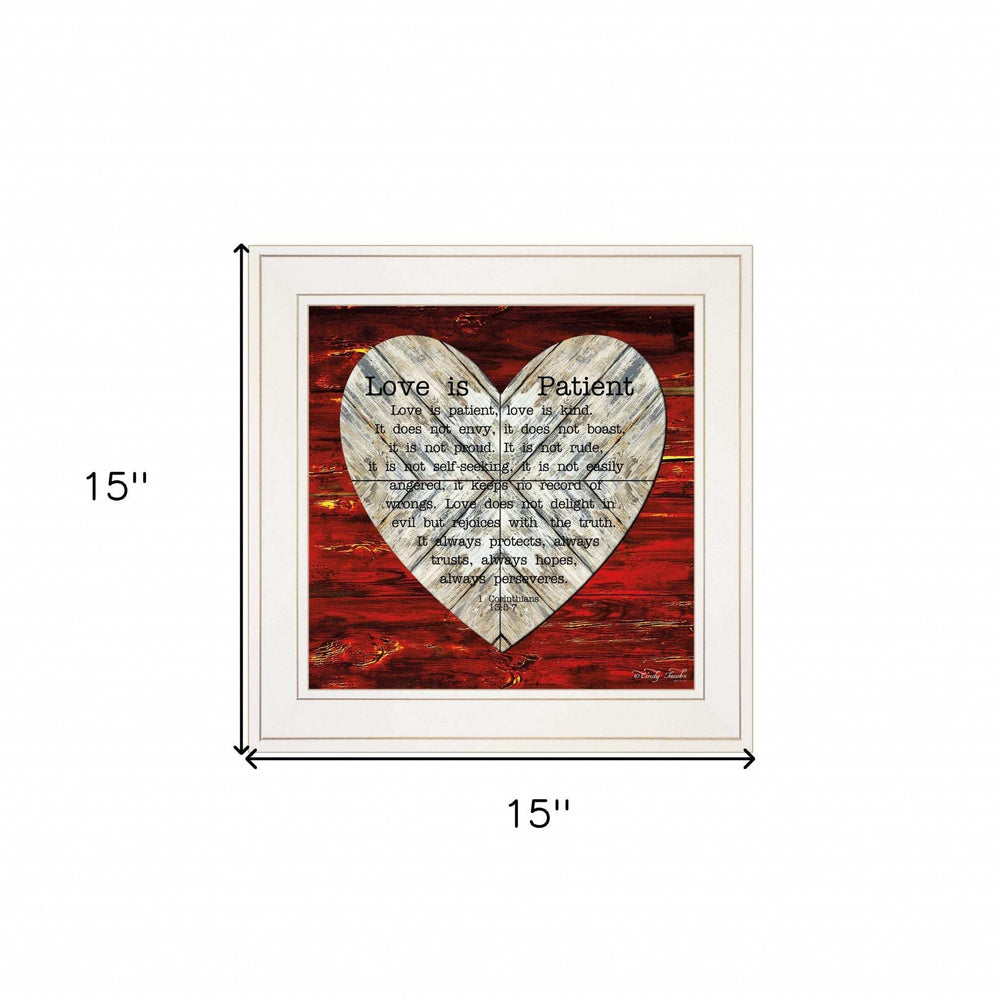 Love is Patient 1 White Framed Print Wall Art - Homeroots - Flyclothing LLC