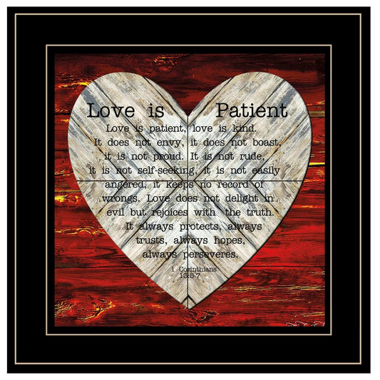 Love is Patient 2 Black Framed Print Wall Art - Homeroots - Flyclothing LLC