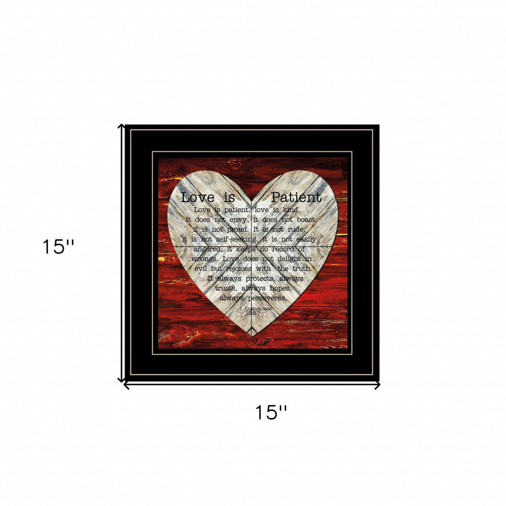 Love is Patient 2 Black Framed Print Wall Art - Homeroots - Flyclothing LLC