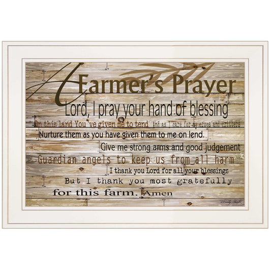 A Farmers Prayer 1 White Framed Print Wall Art - Homeroots - Flyclothing LLC