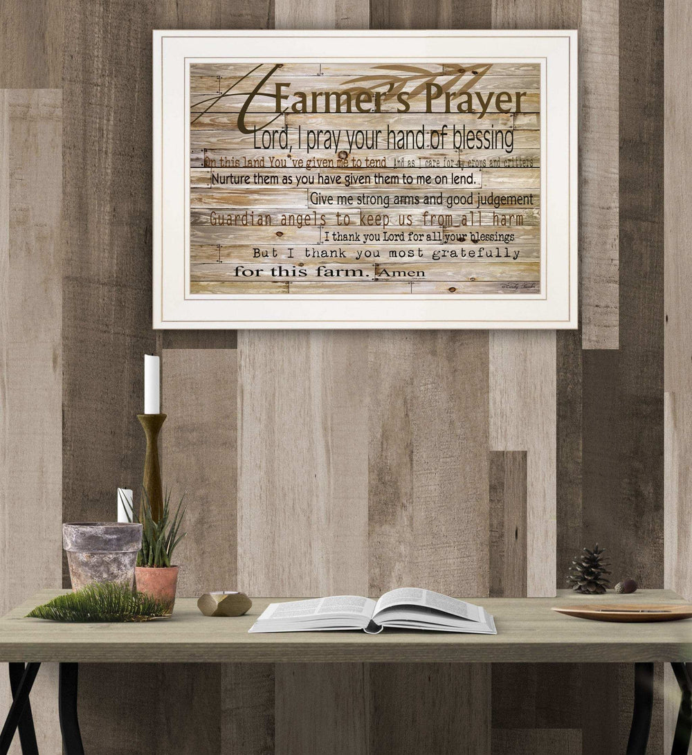 A Farmers Prayer 1 White Framed Print Wall Art - Homeroots - Flyclothing LLC