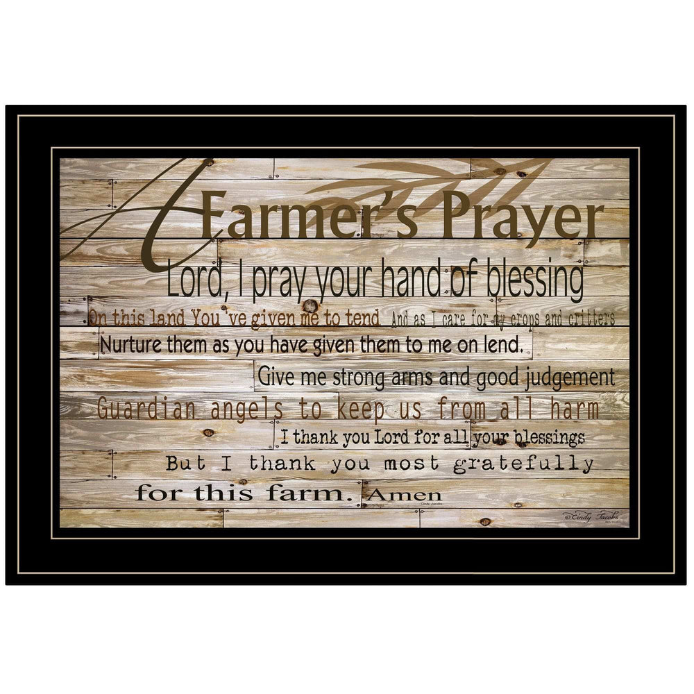 A Farmers Prayer 2 Black Framed Print Wall Art - Homeroots - Flyclothing LLC
