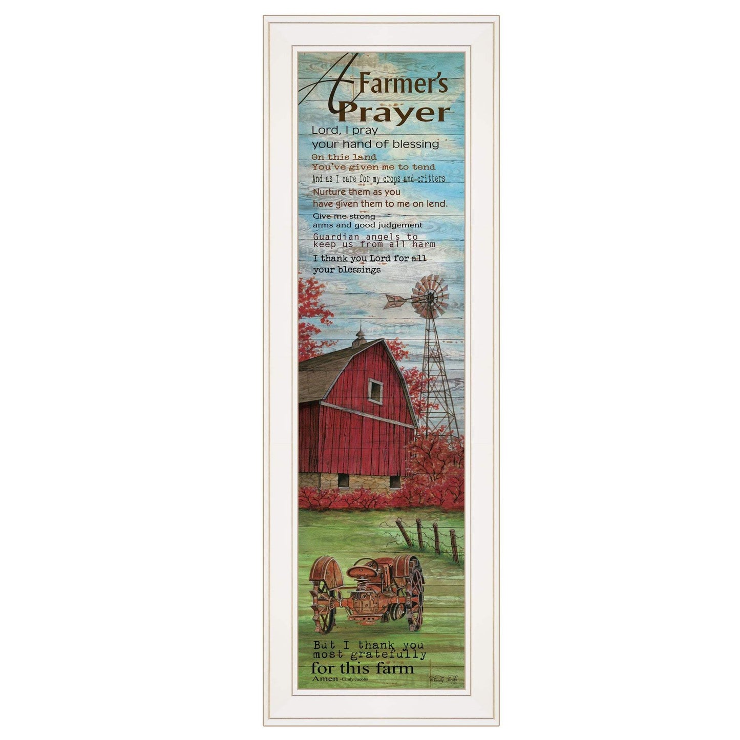 Farmers Prayer 1 White Framed Print Wall Art - Homeroots - Flyclothing LLC