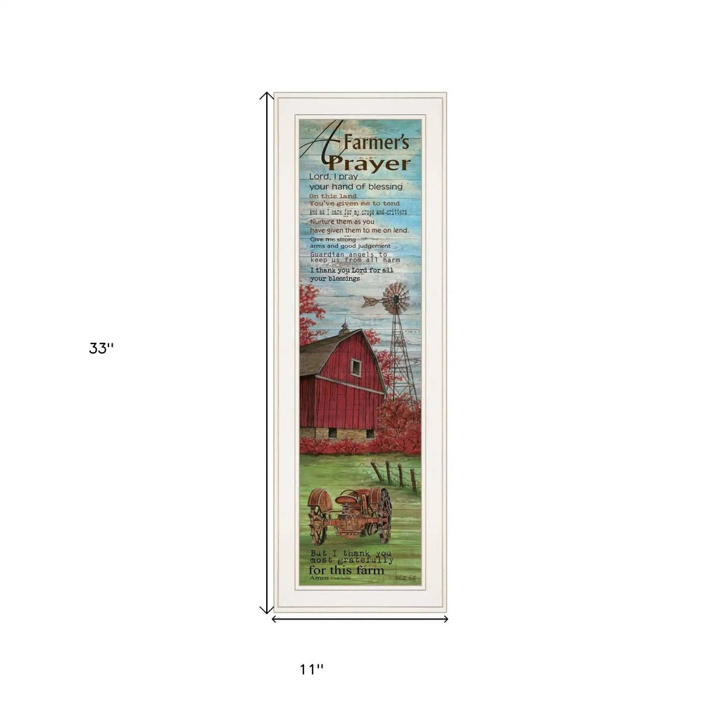 Farmers Prayer 1 White Framed Print Wall Art - Homeroots - Flyclothing LLC