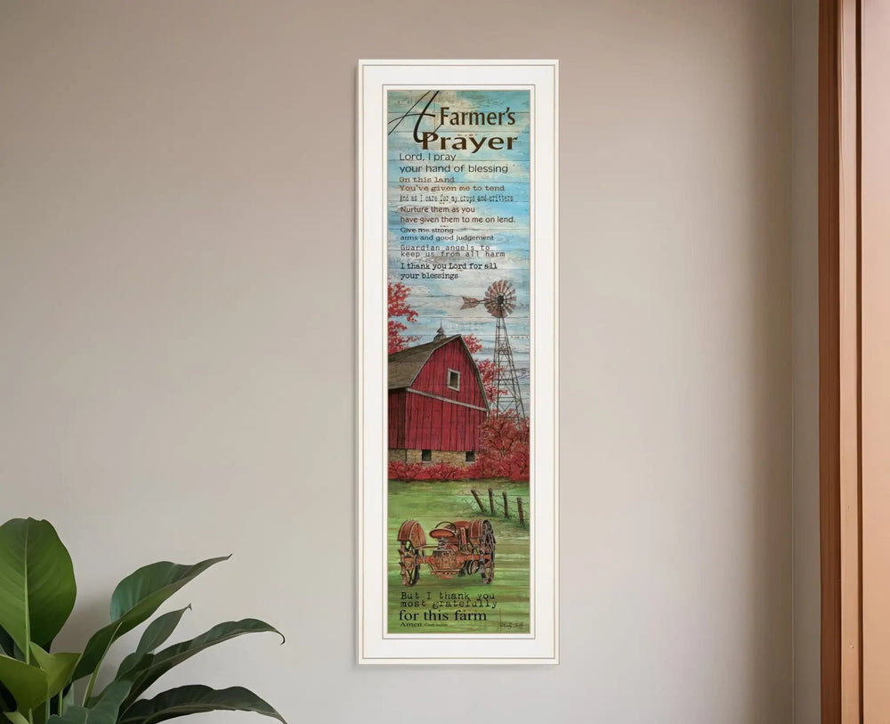 Farmers Prayer 1 White Framed Print Wall Art - Homeroots