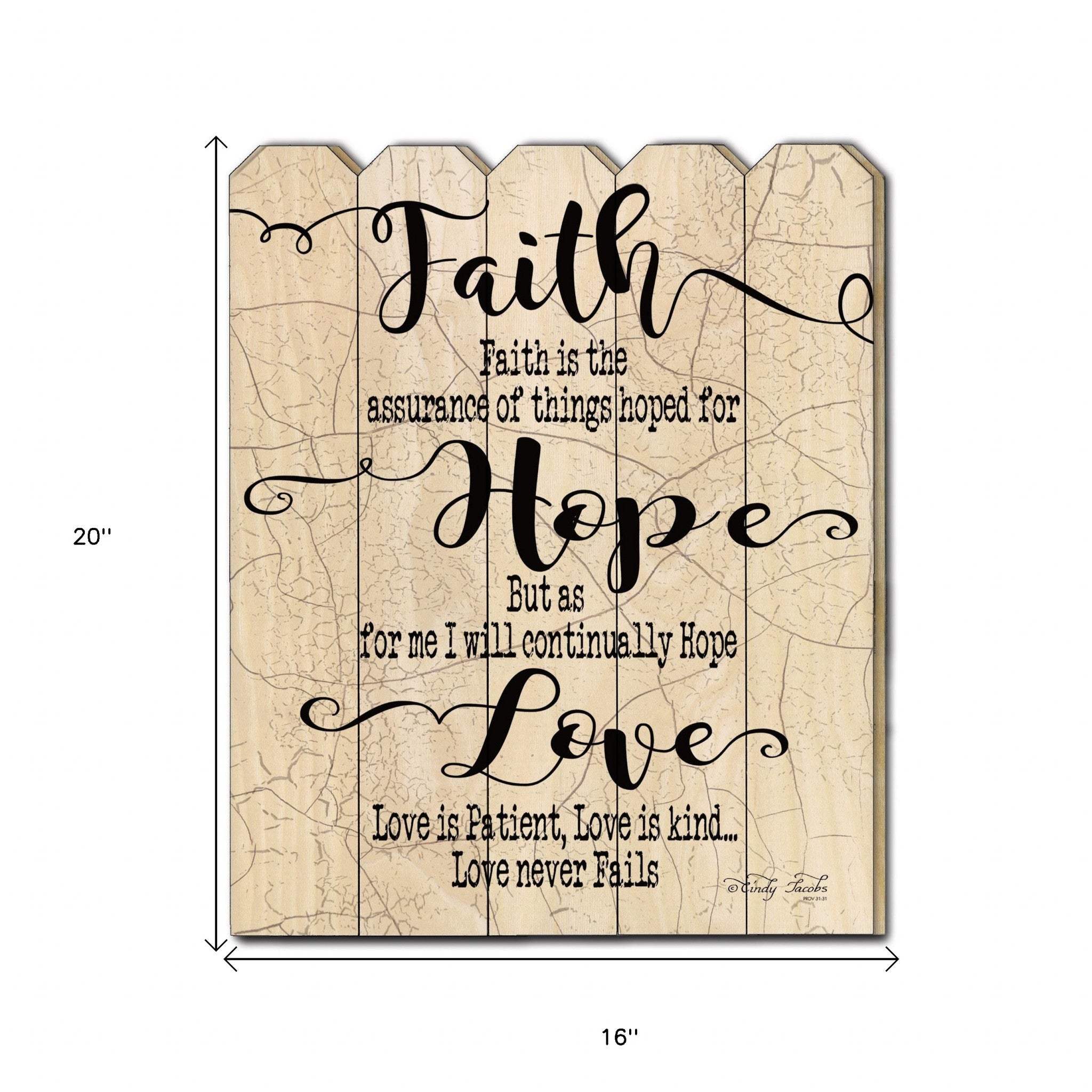 Faith Hope Love Unframed Print Wall Art - Homeroots - Flyclothing LLC