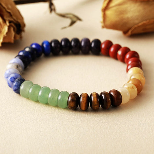 Contrast Natural Stone Bead Bracelet - Trendsi