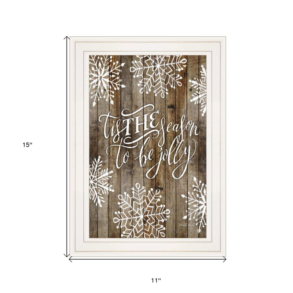 Tis the season Snowflakes 1 White Framed Print Wall Art - Homeroots - Flyclothing LLC