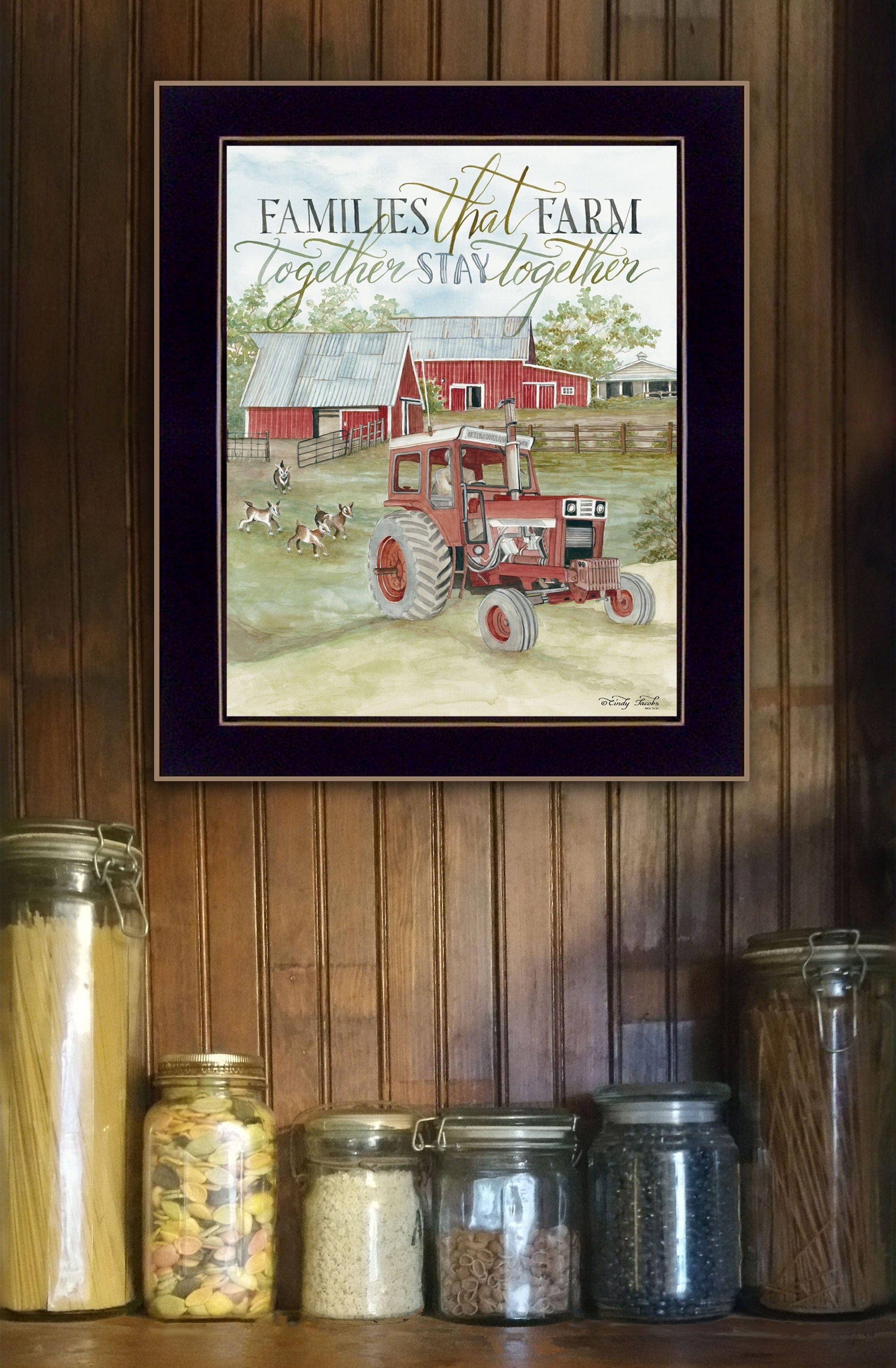 Families That Farm Together Stay Together Black Framed Print Wall Art - Homeroots